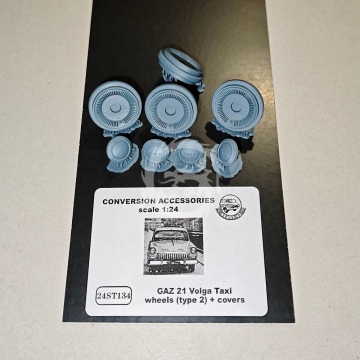 Gaz 21 Volga Taxi wheels ( type 2 ) + covers - Start43 ST134 skala 1/24