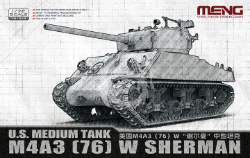 Przedsprzedaż - U.S. Medium Tank M4A3 (76) W Sherman - Meng Model 72-019  skala 1:72 