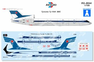 Kalkomania do Tupolew Tu-154A VVS, REVARO RG-B044 skala 1/100
