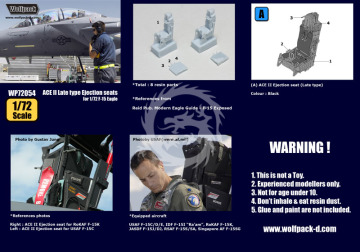 Zestaw dodatków ACE II Late type Ejection seats for F-15 Eagle (2 PCS), Wolfpack WP72054 skala 1/72