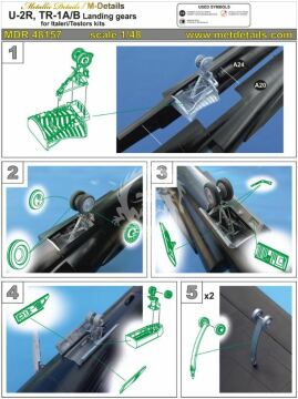 U-2R, TR-1A/B. Landing gears-Italeri MDR48157 skala 1/48