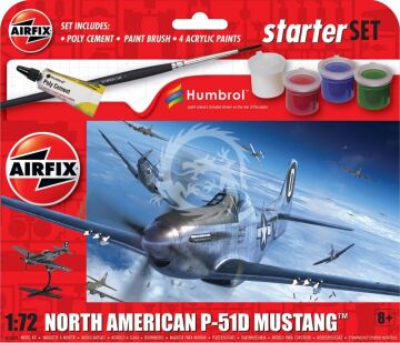 PREORDER -Starter Set - North American P-51D Mustang  Airfix A55013 skala 1/72