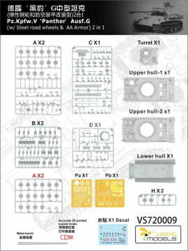 Pz.Kpfw. V Ausf. G Panther Vespid Models VS720009 skala 1/72