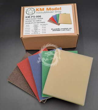 Papiery ścierne na gąbce, Zestaw 5szt.- KM Model PS-006