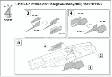  F-111B Air Intakes (for Hasegawa/Hobby 2000) 151970/71/72 - CAT4-R72024 skala 1/72