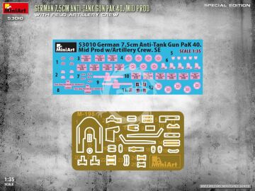  German 7.5cm Anti-Tank Gun PaK 40. Mid Prod w/ Artillery Crew. Special Edition - MiniArt 53010 skala 1/35 