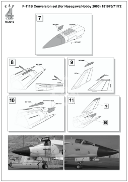 F-111B Conversion set (for Hasegawa\Hobby2000) 151970/71/72 - CAT4-R72016 1/72  skala 1/72 