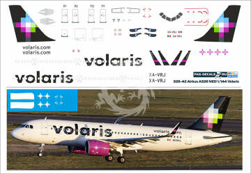 Airbus A320 NEO Volaris XA-VRJ - kalkomania Pas-Decals w skali 1/144