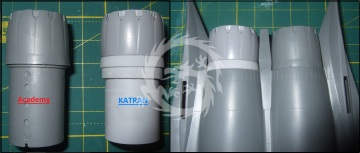 F-15K Slam Eagle (first batch) Exhaust Nozzles engine F-110-GE-129 (opened) for Academy Katran K4836 1/48