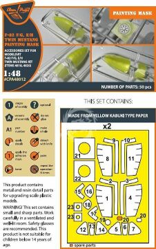 Zestaw dodatków F-82F/G, E/H Twin Mustang painting mask Clear Prop! CPA48012 skala 1/48