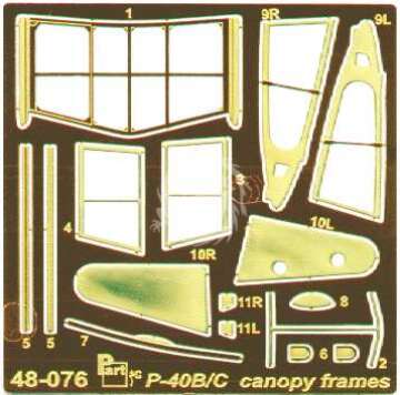 P-40B/C (canopy frames) Acade/Hobby C Part S48-076 skala 1/48