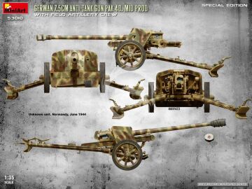  German 7.5cm Anti-Tank Gun PaK 40. Mid Prod w/ Artillery Crew. Special Edition - MiniArt 53010 skala 1/35 