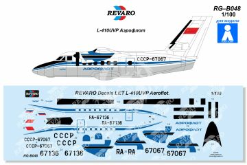 Kalkomania do Let L-410 Turbolet Aeroflot (Classic), REVARO RG-B048 skala 1/100