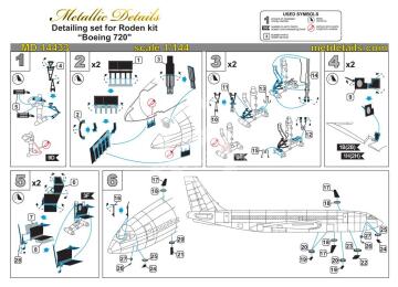 Detailing set Boeing 720 Metallic Details MD14433 skala 1/144