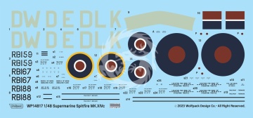 Spitfire Mk.XIVc WW2 RAF Fighter Wolfpack  WP14817 skala 1/48