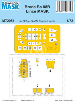 Breda Ba.88B Lince MASK (For Special Hobby And MPM Production Kits) Special Hobby M72051 skala 1/72