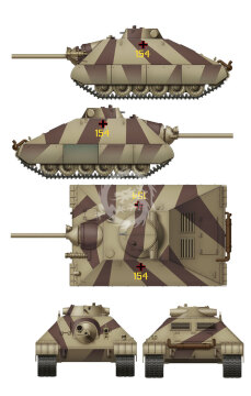 Schwerer kleiner Panzerkampfwagen German heavy tank project 1944 - 2 in 1 Das Werk DW35019 skala 1/35