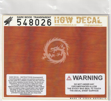 Plywood Dark Wood Base Transparent Decal HGW 548026  skala 1/48 