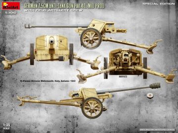  German 7.5cm Anti-Tank Gun PaK 40. Mid Prod w/ Artillery Crew. Special Edition - MiniArt 53010 skala 1/35 