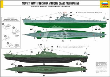 Soviet WWII Submarine - Shchuka (SHCH) class Zvezda 9041 skala 1/144