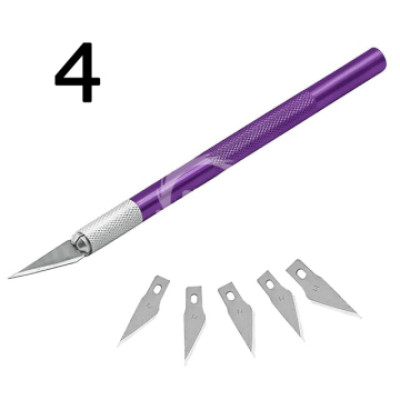 Skalpel nożyk modelarski antypoślizgowy + 6 ostrzy - 6 kolorów 