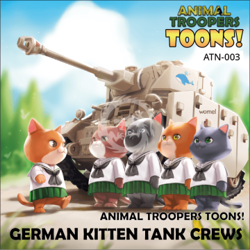 Kocia załoga czołgu - German Kitten Tank Crew Animal Troopers Toons! Torifactory ATN-003 Skala EGG lub 1/35
