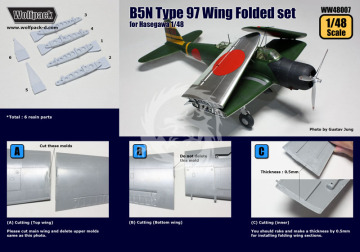 Zestaw dodatków Nakajima B5N Type 97 Wing Folded set (for Hasegawa 1/48), Wolfpack WW48007 skala 1/48