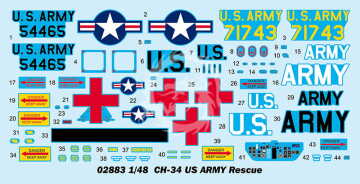 CH-34 US ARMY Rescue Trumpeter 02883 skala 1/48