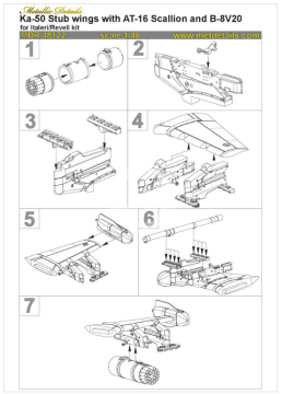 Ka-50. Stub wing with AT-16 Scallion and B-8V20-Italeri MDR48122 skala 1/48