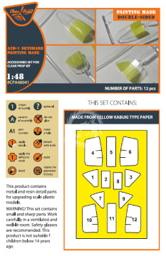 A2D-1 Skyshark Painting mask (double-sided) for Clear Prop! Clear Prop CPA48041 skala 1/48