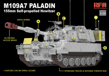  M109A7 Paladin Self-Propelled Howitzer -  Rye Field Model RM-5129 skala 1/35