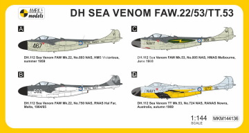 Model plastikowy DH Sea Venom FAW.22/53/TT.53 ‘Far East & Australia’ Mark I MKM144136 1/144