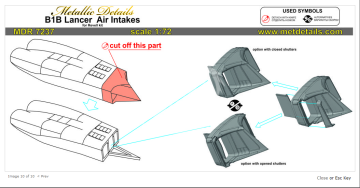 MDR7237 B-1B Lancer. Air intakes-Metallic Details 1/72