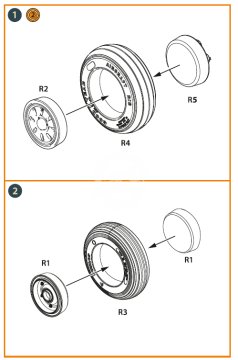 PREORDER - AMX Ghibli wheel set Clear Prop CPA48038 skala 1/48