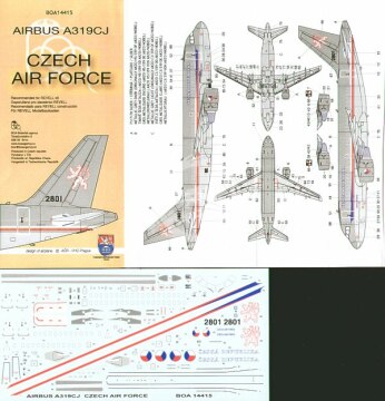 Airbus A319CJ - Czech Air Force  - decal BOA14415
