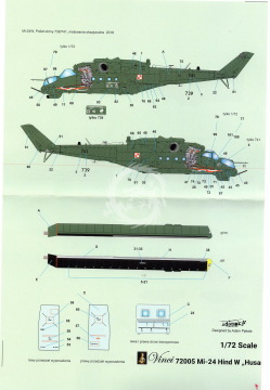 Mi-24 Hind W Polish Army 739/741 malowanie okazjonalne 2018 HUSAR  - Vinci 72005 skala 1/72