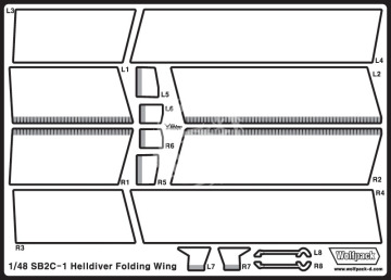 Zestaw dodatków SB2C-1 Helldiver Wing Fold set (for Accurate Miniature 1/48), Wolfpack WW48023 skala 1/48