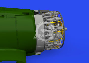 A6M2 engine complete Brassin PRINT for Eduard 648763 skala 1/48