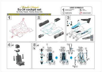 Cockpit set for aircraft model Su-34 Kitty Hawk MDR4836 skala 1/48
