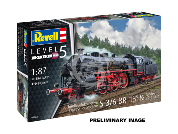 NA ZAMÓWIENIE - Model Set Schnellzuglokomotive S3/6 BR18mit Tender-  Revell 62168 skala 1/87