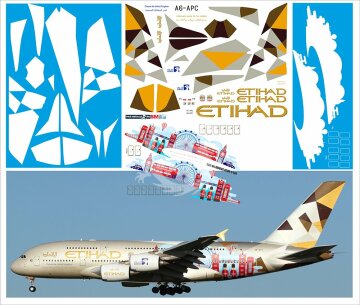Airbus A380 ETIHAD UK - A6-APC decals 1/144 Pas-Decals