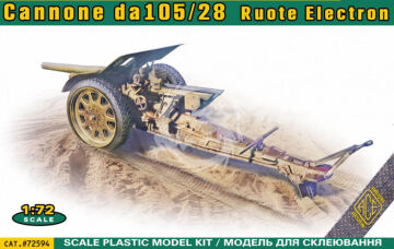 NA ZAMÓWIENIE - Italian 105/28 field cannon with rubberized wheels - ACE ACE72594 skala 1/72