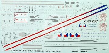 Airbus A319CJ - Czech Air Force  - decal BOA14415