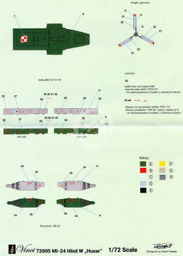 Mi-24 Hind W Polish Army 739/741 malowanie okazjonalne 2018 HUSAR  - Vinci 72005 skala 1/72