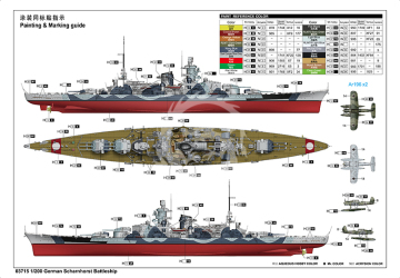 Scharnhorst - Trumpeter 03715 skala 1/200