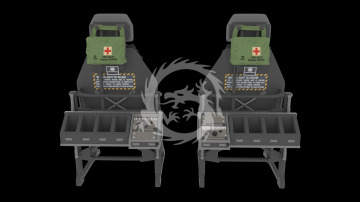 Pilot Seats for UH-60 Black Hawk, SH-60 Seahawk, MH-60 Early Version - Metallic Details MDR72117 skala 1/72 