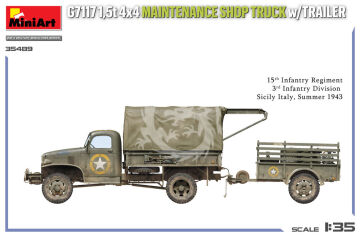  G7117 1,5t 4x4 Maintenance Shop Truck w/Trailer - MiniArt 35498 skala 1/35
