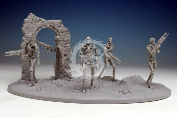 Terminator T2 Judgement Day T-800 Endoskeletons Figury + diorama Pegasus 9017 skala 1/32