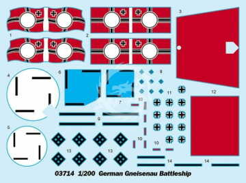 Model plastikowy German Battleship Gneisenau Trumpeter 03714 skala 1/200