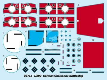 Model plastikowy German Battleship Gneisenau Trumpeter 03714 skala 1/200